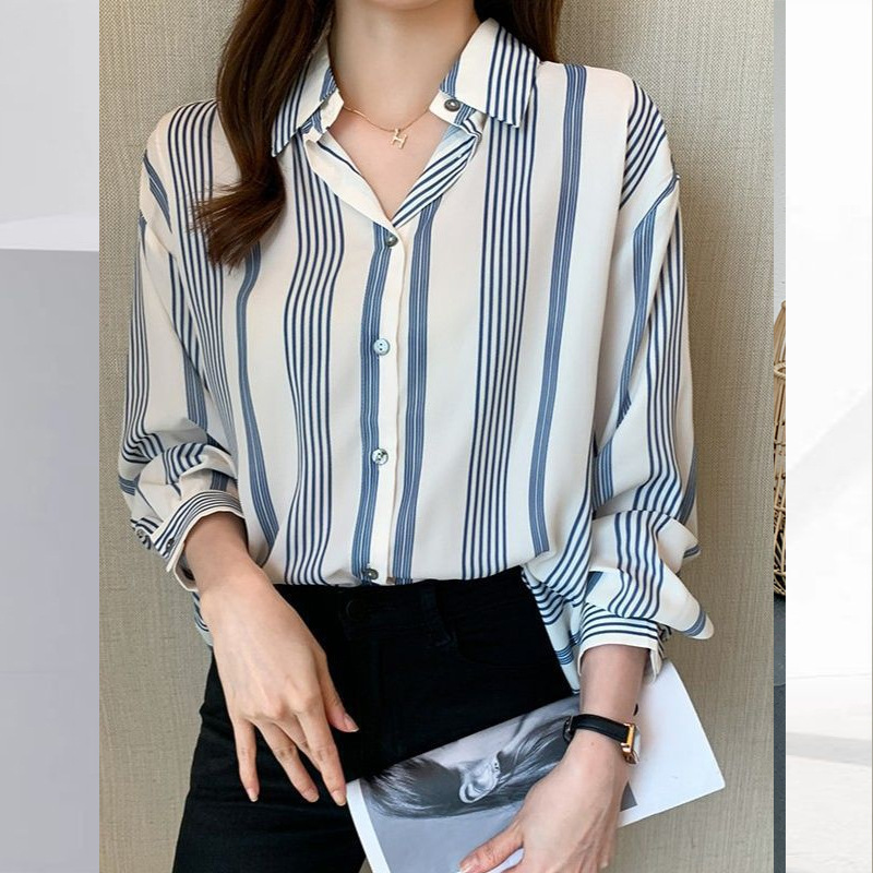 Autumn shiffon retro design shirt