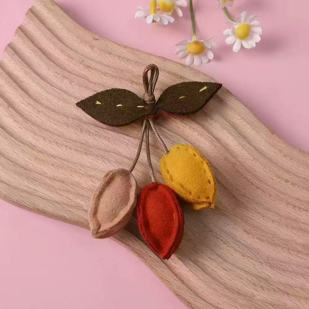 Fabric Walnut Flower Pendant Brooch Clothing Accessories Bag Accessories Materials Plant Leaves Straw Hat Decorations DIY