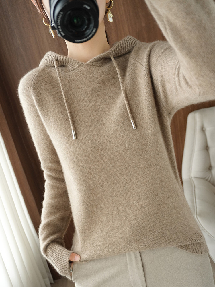 (Cross-border trading), (Wholesale), demi-season knitted hoody, solid sweater, long-sleeve, base hoodie