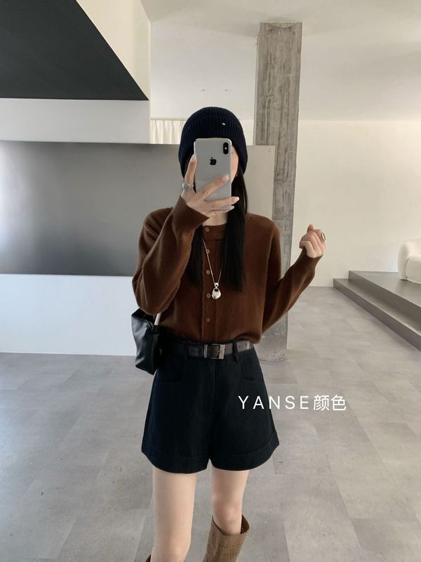 牛仔短裤女秋季新款韩版高腰显瘦百搭A字阔腿遮肉复古休闲阔腿裤|undefined