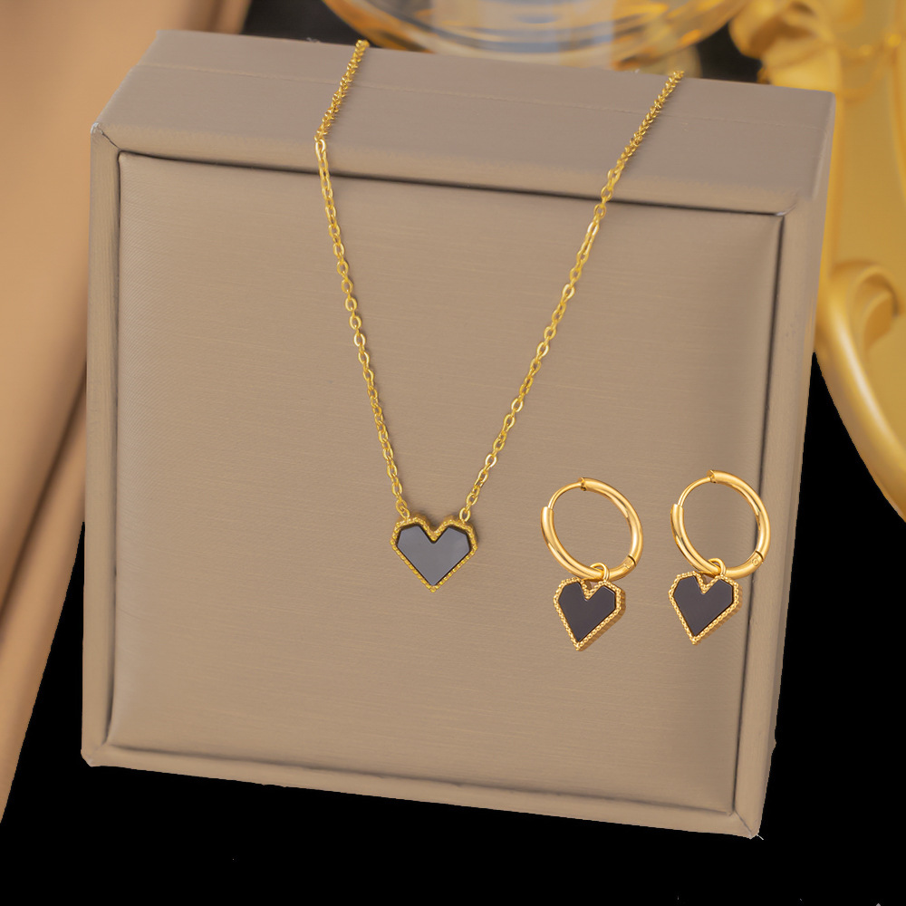 Juego de joyería de acero de titanio 2023 – collar, aretes, de alta gama, venta al por mayor