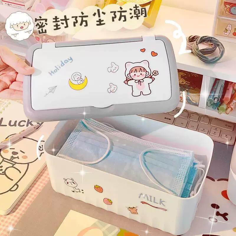Medical mask, capacious storage box, wipes