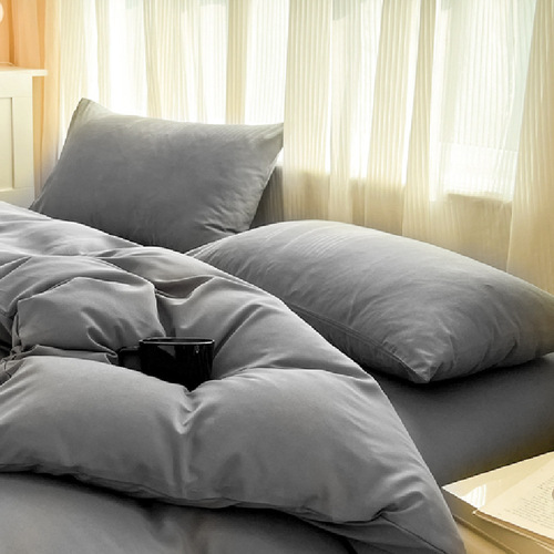 Single Piece Solid Color Flocked Bedding Set - Simple and Versatile Pillowcase 48*74cm Single Student Dormitory Pillowcase