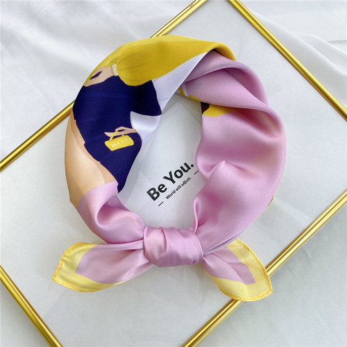 53 New Small Square Scarf Women's Spring Autumn and Summer Korean Decorative Professional Scarf Fashion Hair Tie Scarf Digital Printing