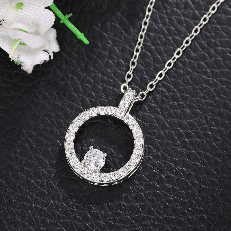 Water Droplets Pattern Women's Gender Simple Style Water Droplets Copper Inlay Zircon Earrings Necklace