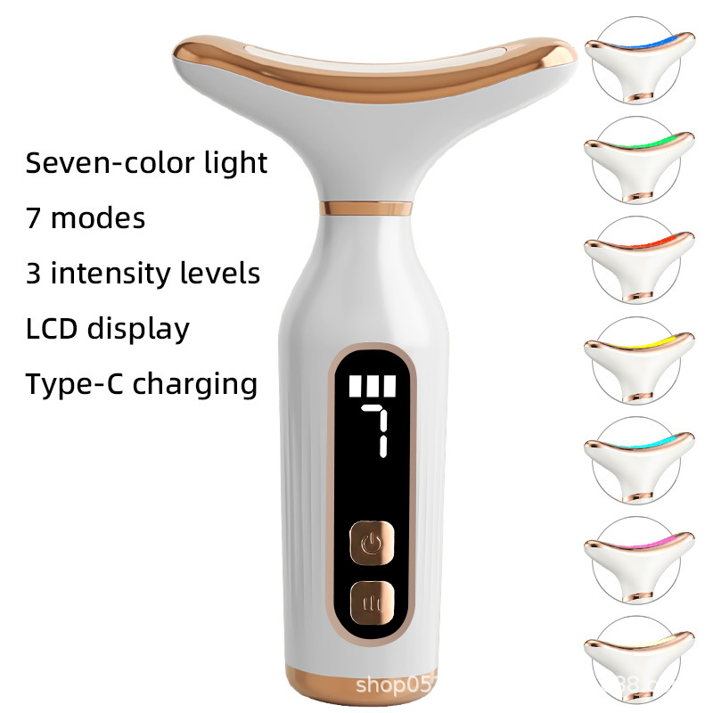 Nuevo dispositivo eléctrico transfronterizo de belleza de cuello, dispositivo de belleza de calentamiento de temperatura constante, masajeador de cuidado facial para el cuello image 11