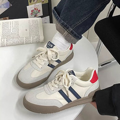 爆款厚底百搭小白鞋女2025秋季新款复古阿甘鞋休闲运动板鞋德训鞋