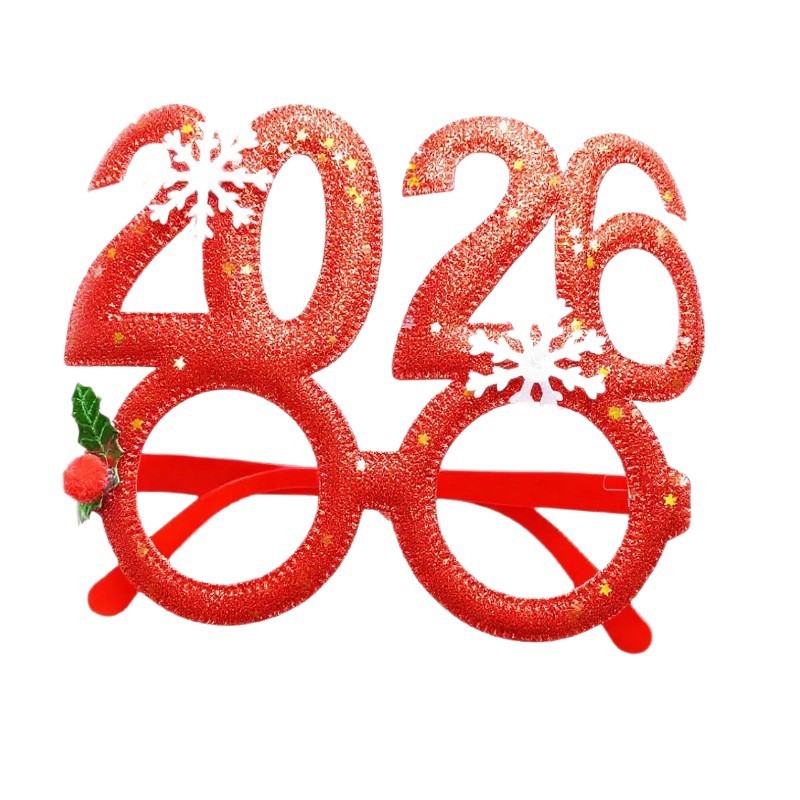 工厂现跨境新款2026新年发箍2026新年眼镜雨新年跨年节日装扮|undefined