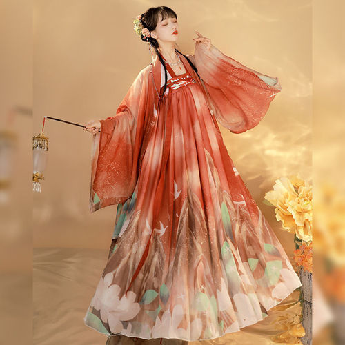 Chinese Hanfu fairy dress for women female gradient color full chest Underskirt chinese traditional folk fairy costumes girl student film cosplay Hanfu