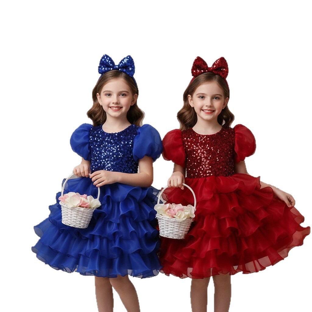(Cross-border trading), children's evening dress, headband 5
