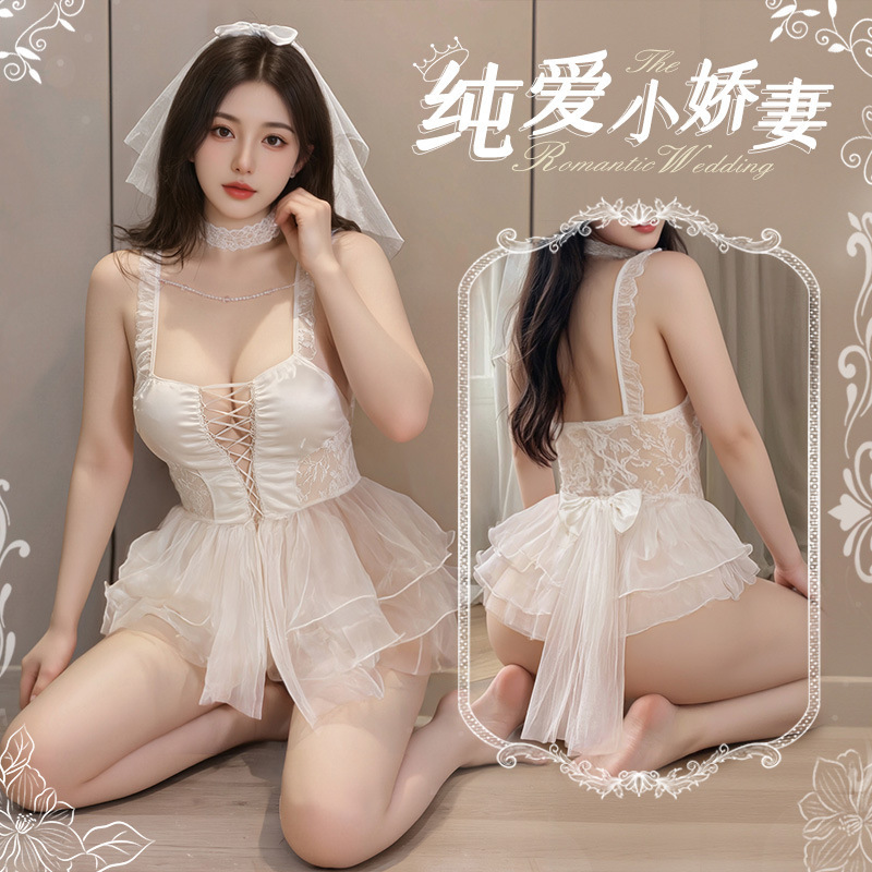 Feimu Bead Chain Embellished Front Strap Bridal Suit Sexy Pure Desire Exposed Buttocks No Need to Take Off Large Size Sexy Intimates Zy6631 Feimu Bead Chain Embellished Front Strap Bridal Suit Sexy Pure Desire Exposed Buttocks No Need to Take Off Large Size Sexy Intimates Zy6631