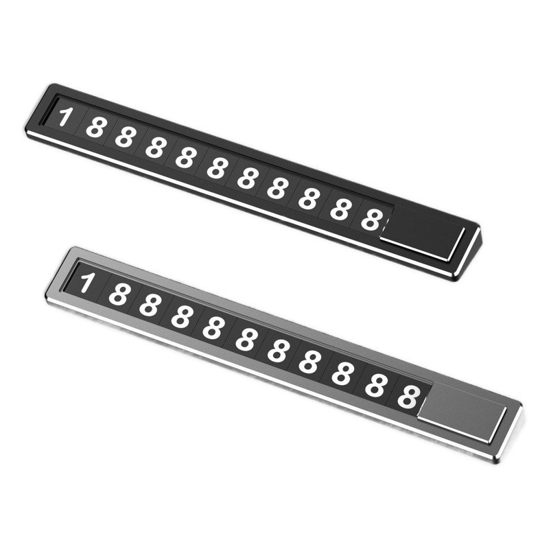 Placa de número de estacionamiento temporal de coche en stock placa de número de estacionamiento de metal oculto tarjeta de señal de estacionamiento temporal de coche