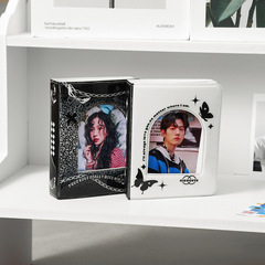 Black and white checkerboard star chasing small card storage album idol three-inch polaroid photo album simple couple photo card album
