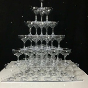 Wedding Props Acrylic Triangular Champagne Tower Wedding Plastic Goblet Wine Tower Champagne Glass Special Waterproof Tank