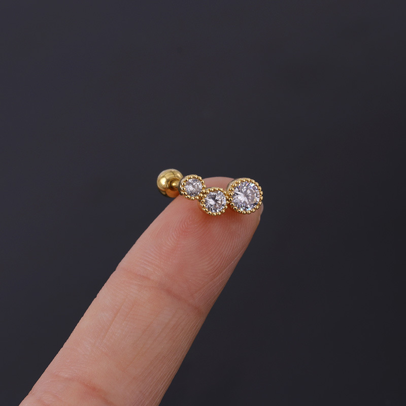 Ear Cartilage Rings & Studs Fashion Geometric Copper Plating Artificial Gemstones display picture 23