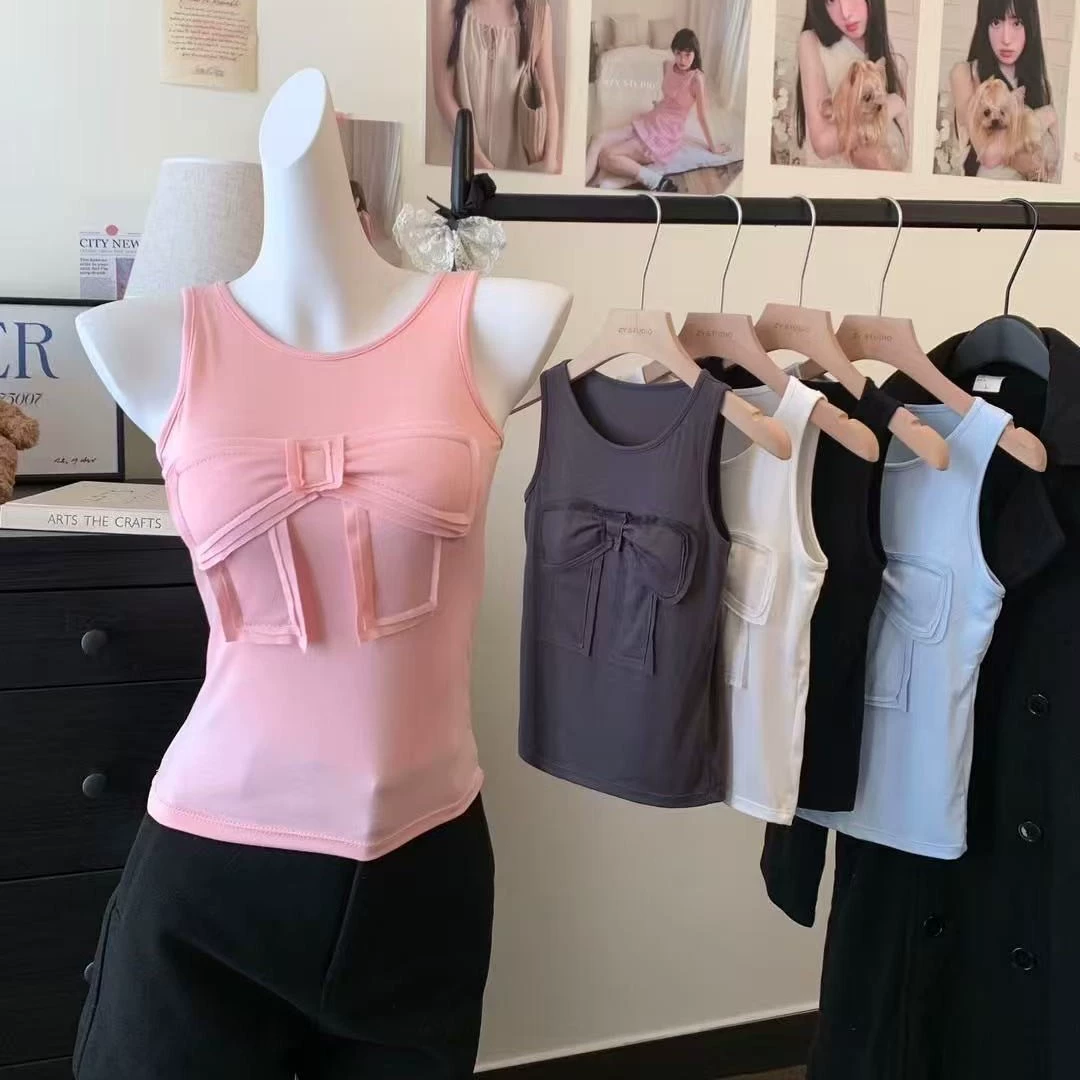 Трехмерный бант дизайн без рукавов с нагрудными подушками