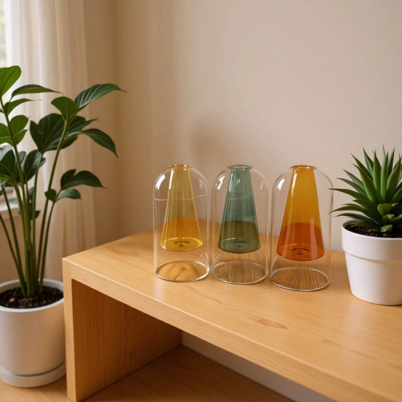 Двухслойный аромадиффузор в европейском стиле, стеклянная ваза для цветов, украшение для гостиной, декор для демонстрационного зала, ароматерапевтические цветы