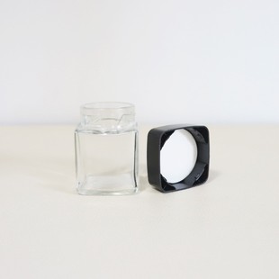 120ml Transparent Square Glass Jar Hemp Bottle Smoke Cream Bottle Press Screw Cap Glass Bottle