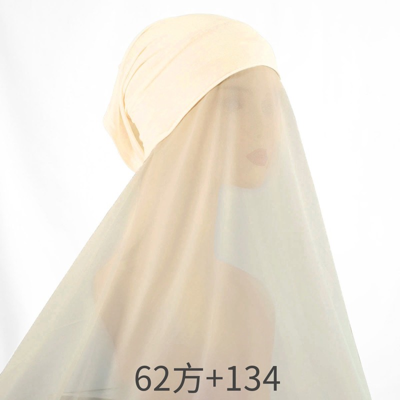 Pearl chiffon ladies turban veil珍珠雪纺女士围巾筒帽一体长巾|undefined