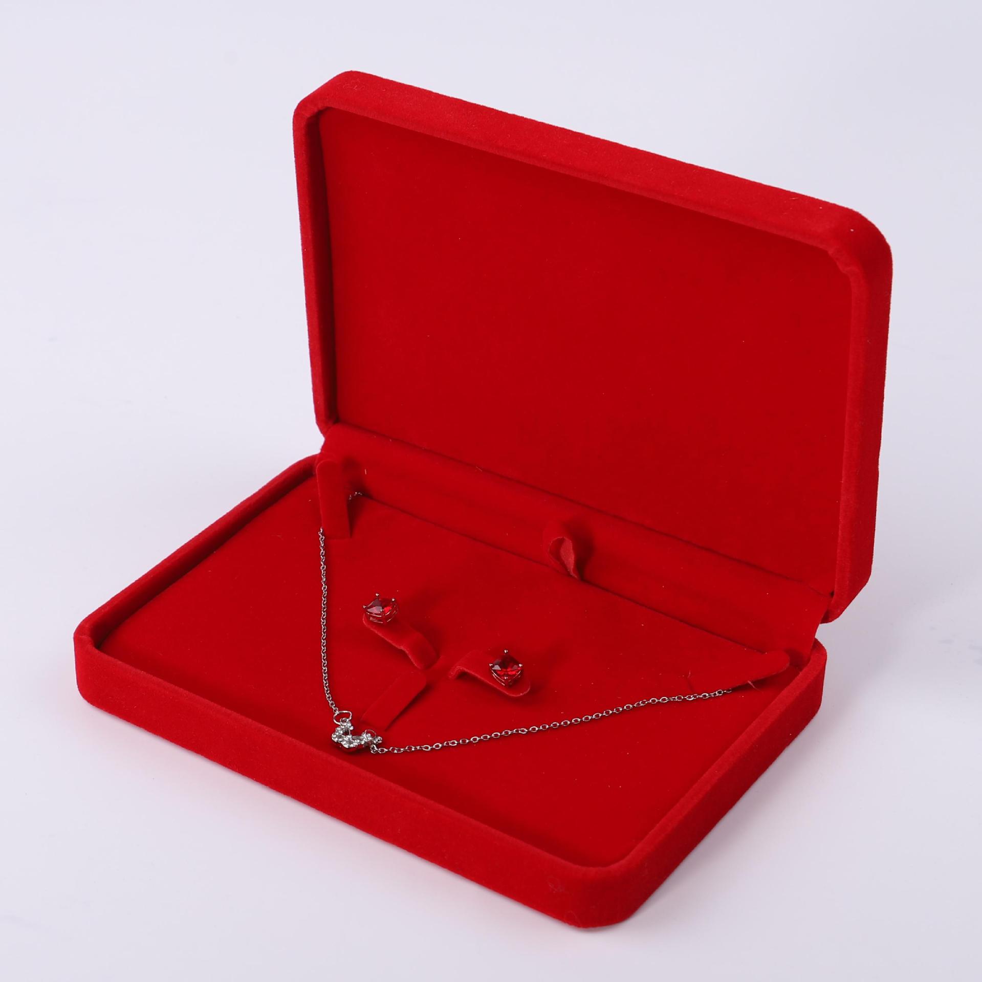 Fuente fábrica venta directa franela joyería caja de embalaje collar pendientes caja de anillo pulsera colgante caja de cadena de mano al por mayor