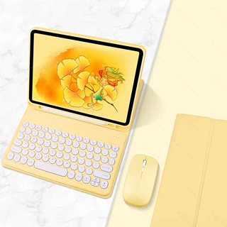适用2025iPad无线蓝牙键盘皮套Air110.9.7圆帽保护壳妙控迷你鼠标