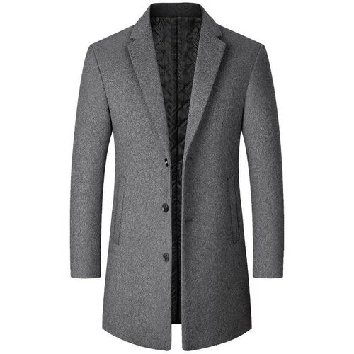 Autumn and winter wool trench coat for men, new style wool overcoat, slim-fit wool men's clothing, mid-length woolen outerwear.