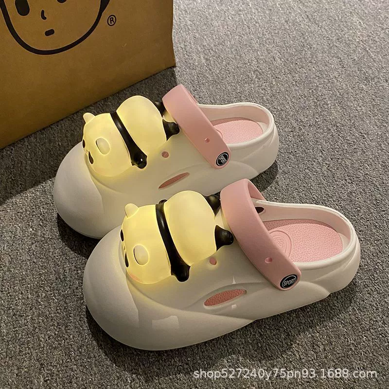 Panda Lighting пещерные туфли для женщин, носящие на улице 2024 новый весенний и летний противоскользящий кекс