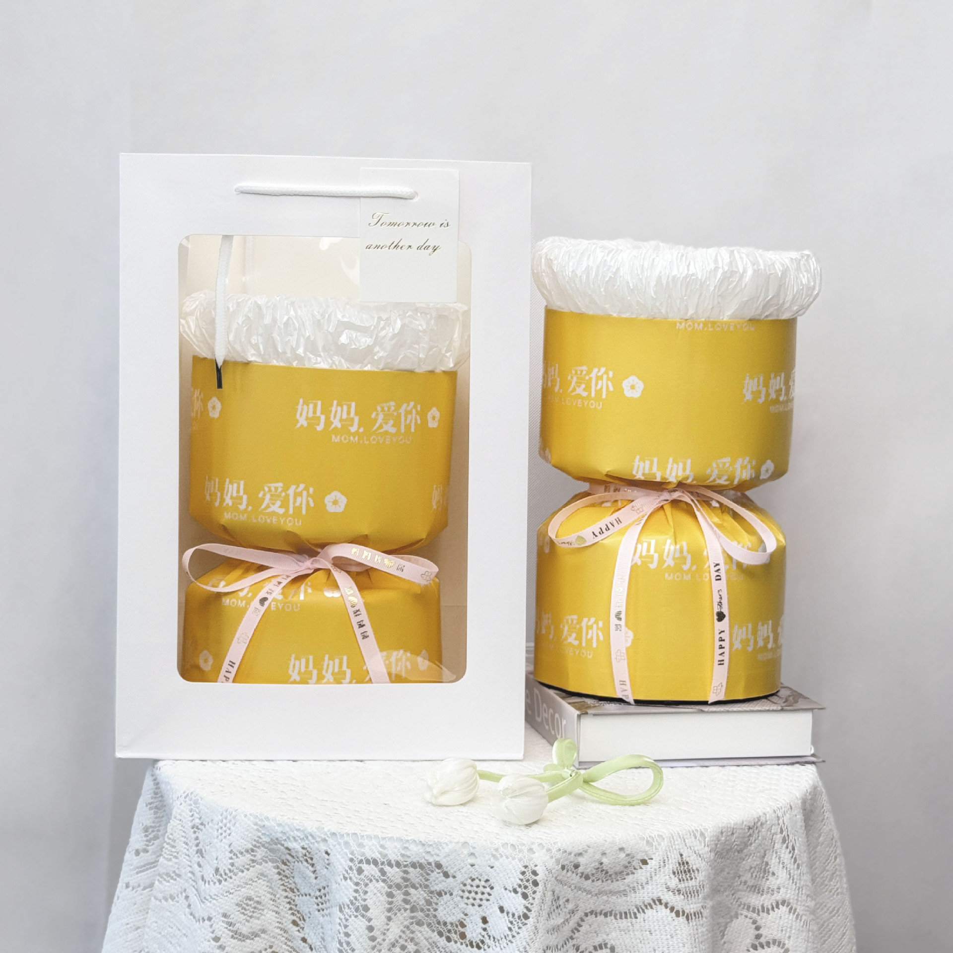 母亲节小香风半成品花壳送妈妈节日礼物diy花壳母亲节花艺鲜花资