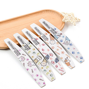 Half-moon dog claw printed wood chip setback ultra-thin nail repair wood chip thin nail repair type polishing strip wholesale