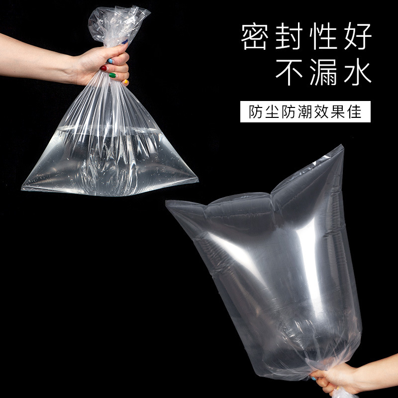 Bolsillo PE plano de alta presión personalizado gran transparente grosado bolsa de polvo cartón revestido bolsa de embalaje de película plástica