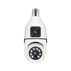 強度ホット販売双眼ワイヤレス電球カメラ WIFI パノラマホーム屋内ランプホルダーセキュリティ監視カメラ