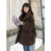 棉服女潮ins冬季2025新款洋气棉袄小众韩版宽松立领面包服中学生