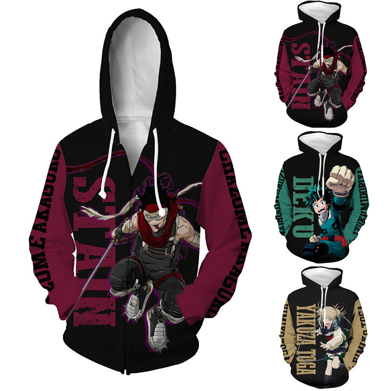 2021 new pattern hero college Green Valley Himiko Toga 3D printing comic men and women Sweater