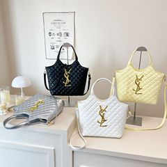 轻奢复古菱格手提包杨树林手提托特包bags潮大容量购物袋通勤女包