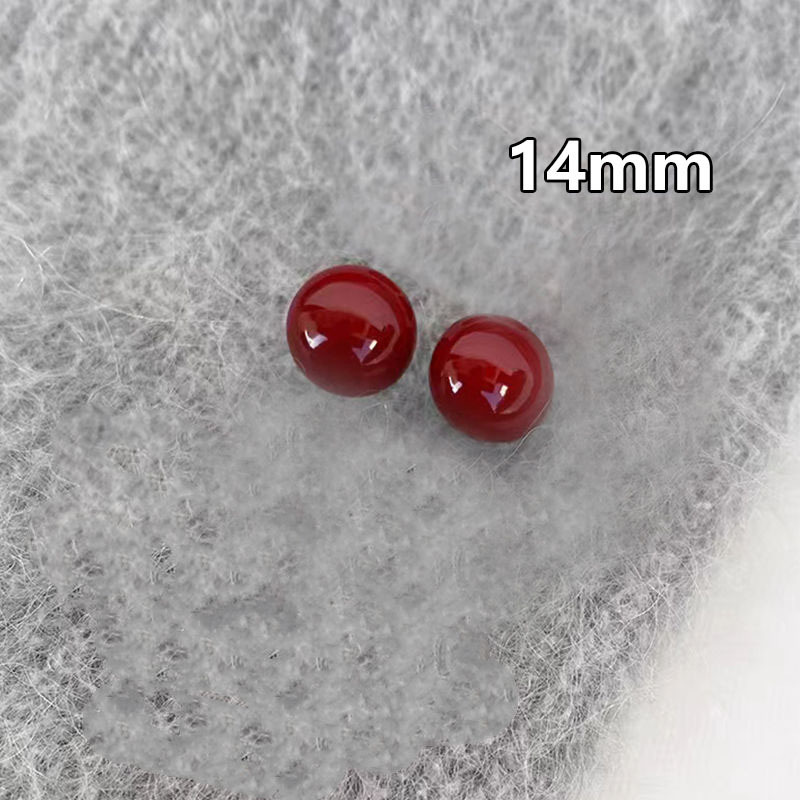 Cereza polen pan al vapor perlas pendientes de lujo ligero de alto nivel sencillo nicho temperamento pendientes de agujas de plata S925 pendientes al por mayor