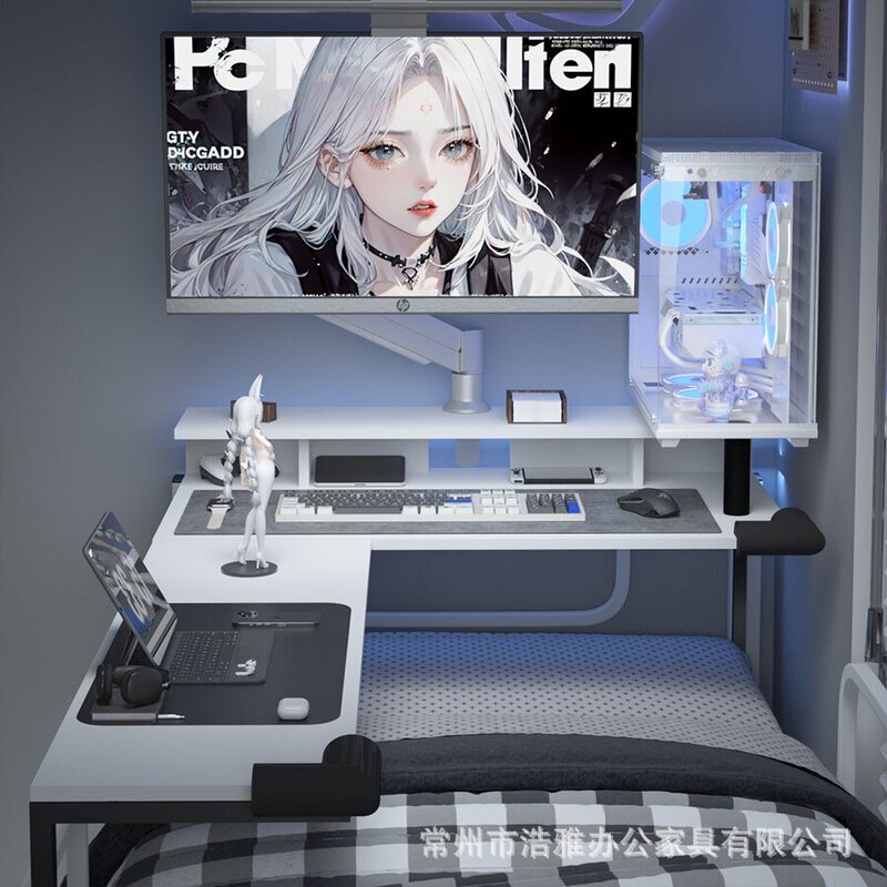 Over-the-bed table, bunk bed table, college student corner table, laptop table, gaming table, L-shaped corner table, desk