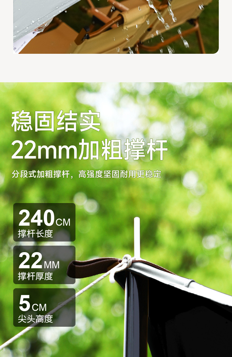 Vinyl Canopy Tent for 3-4 People, Outdoor Multi-Person Park Picnic Sunshade, Sun Protection, Rainproof, Thickened for Outdoor Camping