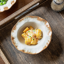 粗陶味碟复古质感陶瓷碟家用碟子批发餐具小菜碟景德镇同款小碟子