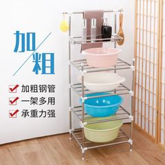 洗面台ラック田舎の昔ながらのステンレス鋼洗面台ラック浴室トイレ収納ラック床置き多層厚み