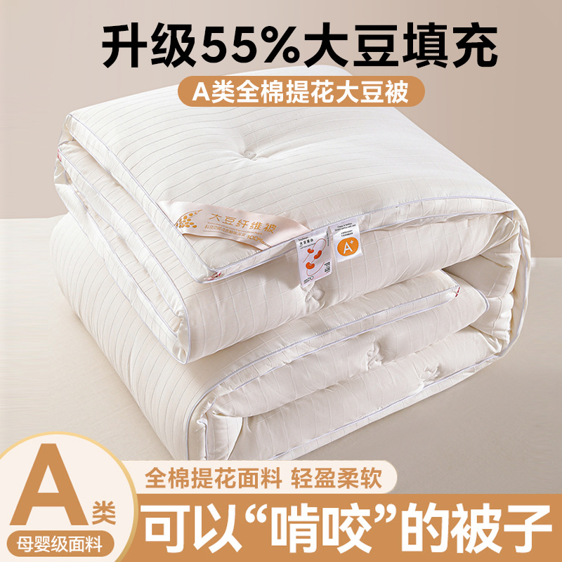 Show Off Your Crystal Home Textile Soybean Quilt, Class a Maternal and Infant Grade Soybean Fiber Spring and Autumn Quilt, Winter Quilt, Thickened Household Quilt Core