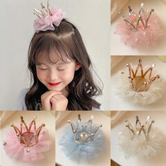 韓国スタイルのプリンセスヘアピン子供用ラインストーンヘアアクセサリー子供は髪を傷つけませんエッジクリップメッシュスパンコール小さな女の子の花の壊れた髪