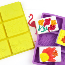 明昊 6连长方块蜜蜂蜂巢 烘培模具 巧克力模具 食品级硅胶模 手工