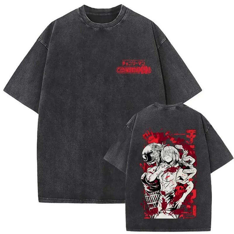 Printed T-Shirt for Men, Casual Anime Sexy Reze Fun Short-Sleeve Printed T-Shirt, Cotton Graphic Face Design, Women's Washed Vintage Style Printed T-Shirt for Men, Casual Anime Sexy Reze Fun Short-Sleeve Printed T-Shirt, Cotton Graphic Face Design, Women's Washed Vintage Style