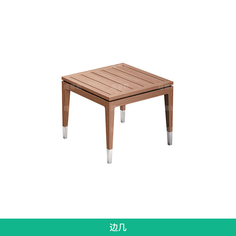 Sofá de exterior para patio, villa, muebles de ocio de teca anticorrosión, jardín al aire libre, hotel, impermeable, protección solar, sofá de madera maciza image 11