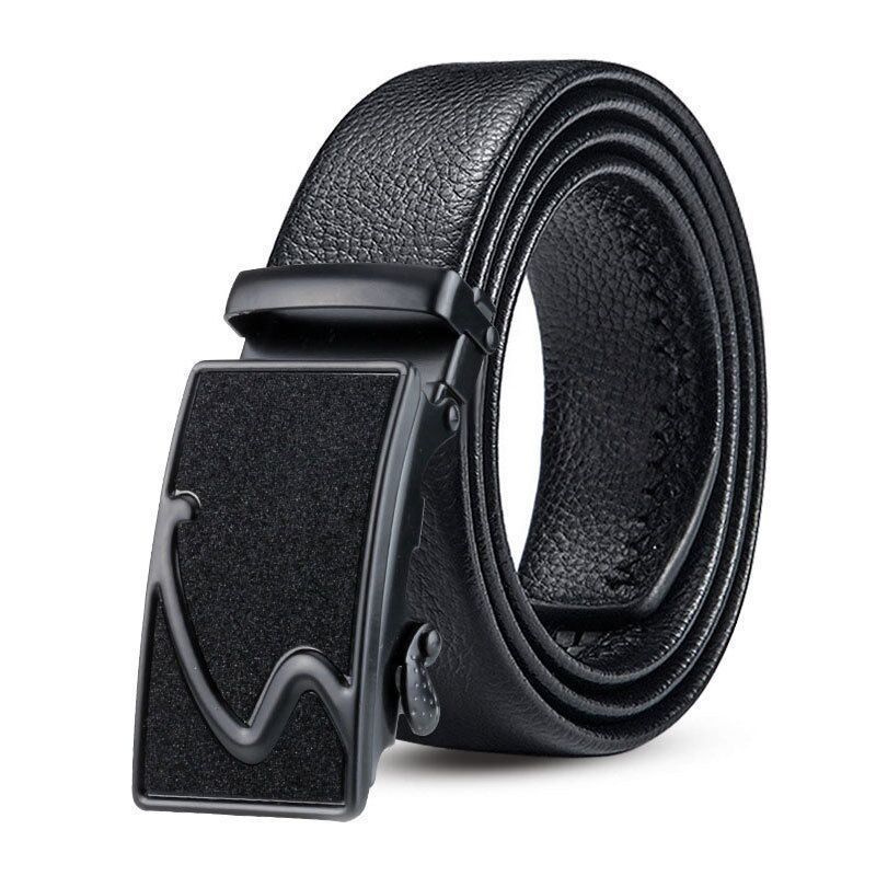 cinturón de hombre cinturón de abrazadera automática de cuero anti-desgaste estilo clásico letras versátiles tendencia ocio simple transfronterizo