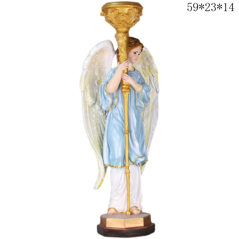 60cm Ángel candelabro candelabro decoración estatuas mirador hogar iglesia decoración estatuas sala de estar