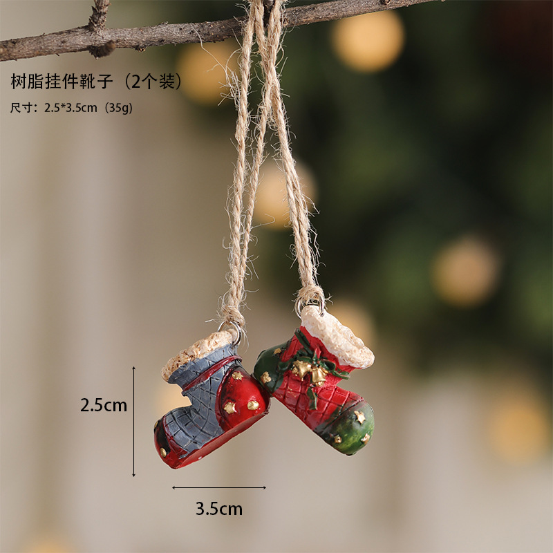 Nuevos colgantes de resina transfronterizos colgantes de decoración de árbol de Navidad para viejos muñecos de nieve bolsas de regalo de decoración de Navidad americana