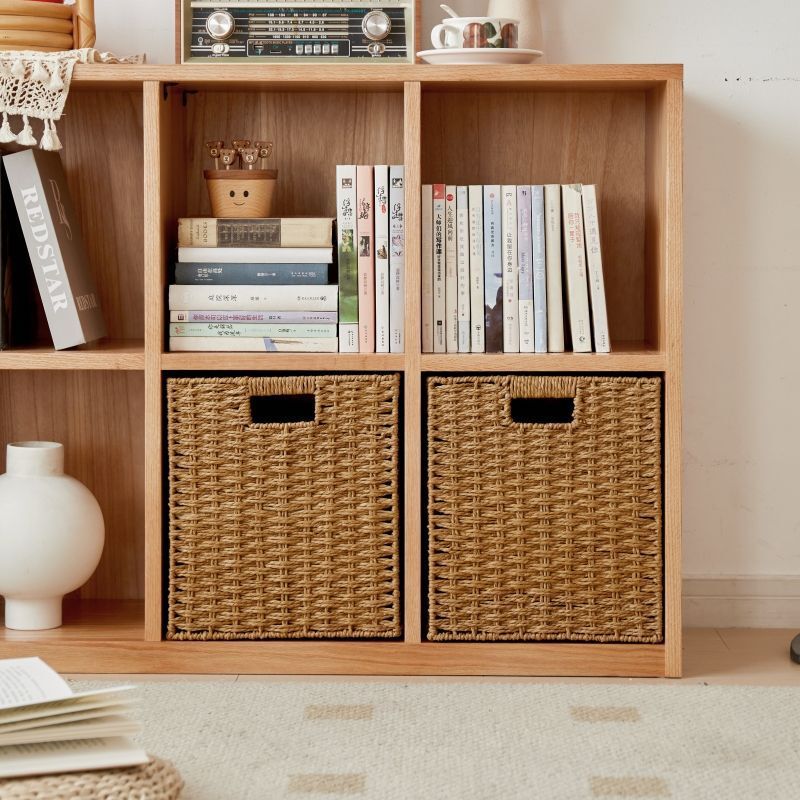 Bookcase Woven Storage Basket Square Drawer Storage Basket Cabinet Storage Box Open Bookshelf Storage Box