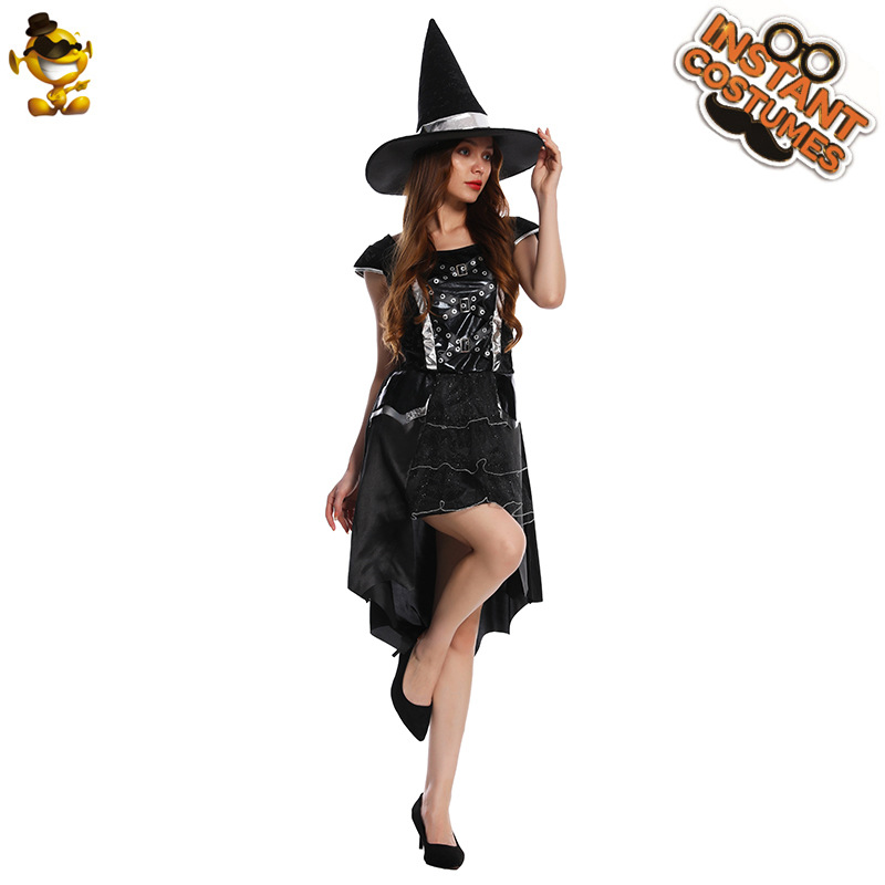 Disfraz de bruja para adultos, disfraz de bruja negra para Halloween, disfraz de escenario, disfraz de actuación, disfraz de mascarada, cosplay. image 5