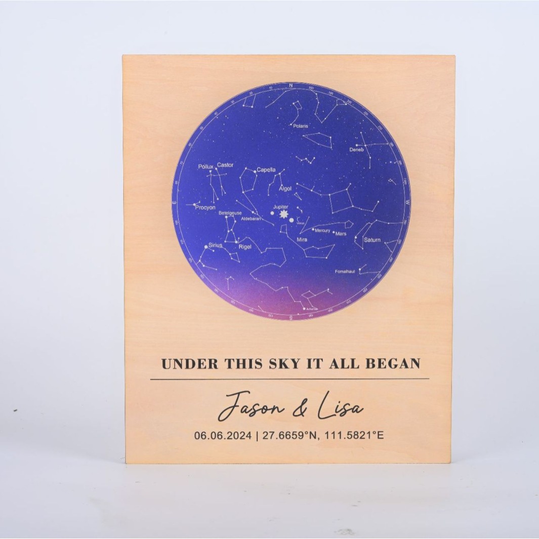 M0334-00  350*280*10mm彩印星空木板DIY客制化家居摆件一件代发